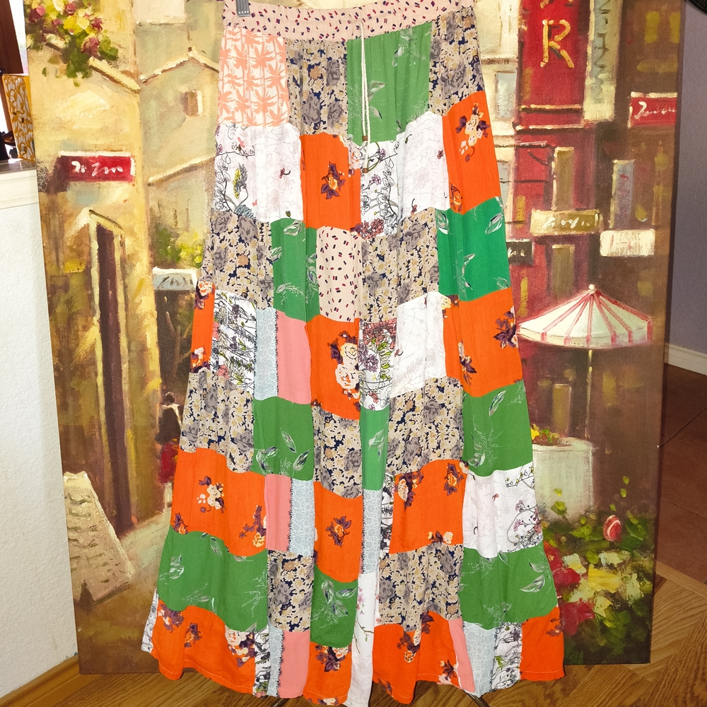 Colorful Patchwork Maxi Skirt